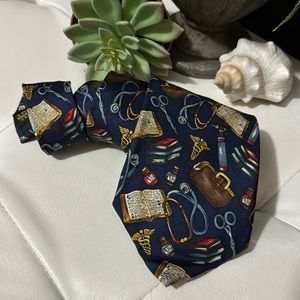 Vintage Men’s Tie-Dr Themed-EUC-Navy